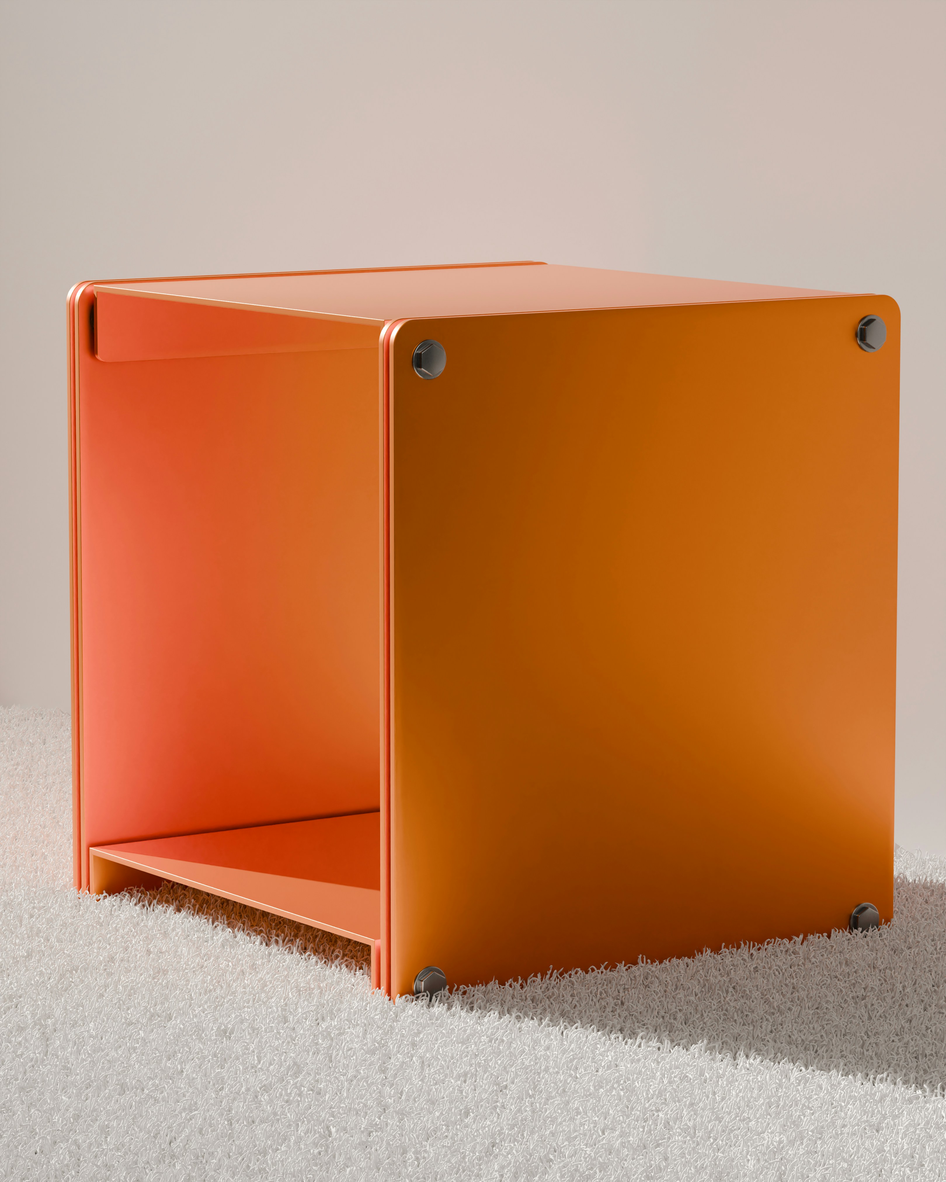 Modular bamboo storage boxes stacked on a shelf